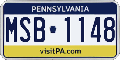PA license plate MSB1148