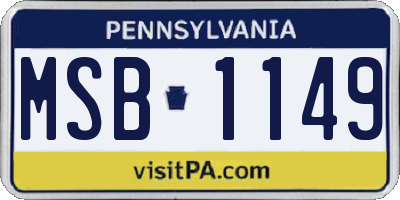 PA license plate MSB1149