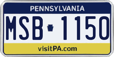 PA license plate MSB1150