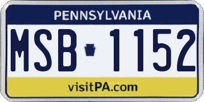 PA license plate MSB1152