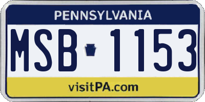 PA license plate MSB1153