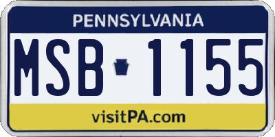 PA license plate MSB1155