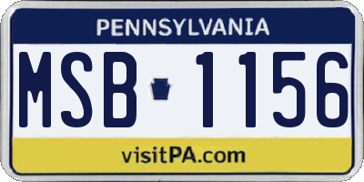 PA license plate MSB1156