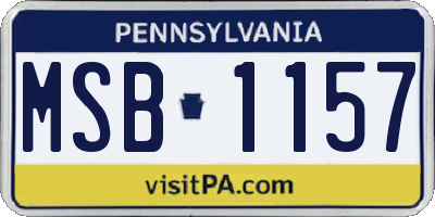 PA license plate MSB1157