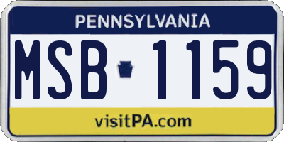 PA license plate MSB1159