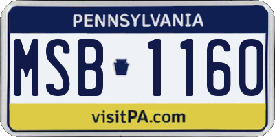 PA license plate MSB1160