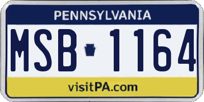 PA license plate MSB1164