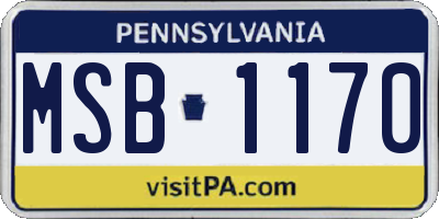 PA license plate MSB1170