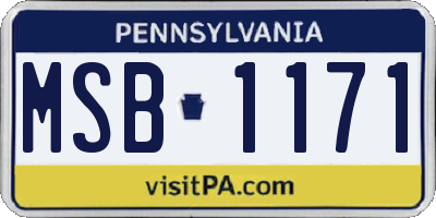 PA license plate MSB1171