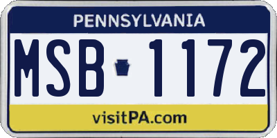 PA license plate MSB1172