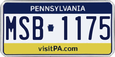 PA license plate MSB1175