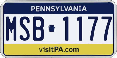 PA license plate MSB1177