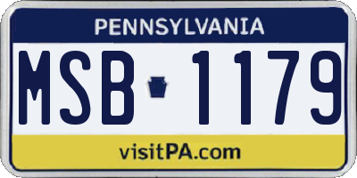 PA license plate MSB1179