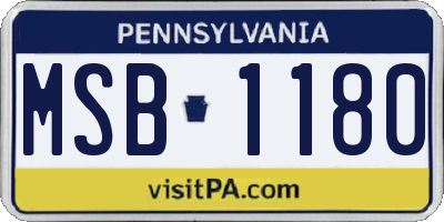 PA license plate MSB1180