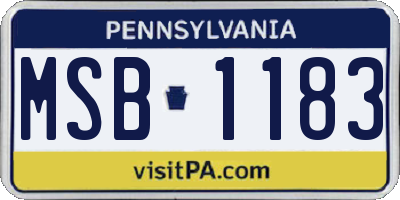 PA license plate MSB1183