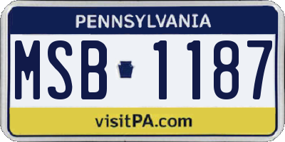 PA license plate MSB1187