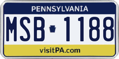 PA license plate MSB1188
