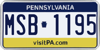 PA license plate MSB1195