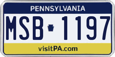 PA license plate MSB1197