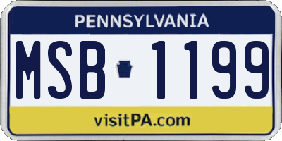 PA license plate MSB1199