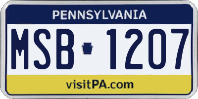 PA license plate MSB1207