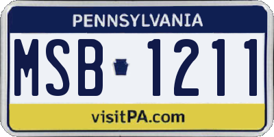 PA license plate MSB1211