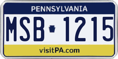 PA license plate MSB1215