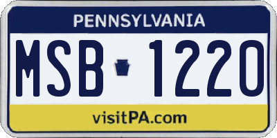 PA license plate MSB1220