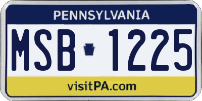 PA license plate MSB1225