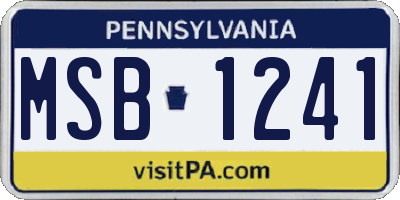 PA license plate MSB1241