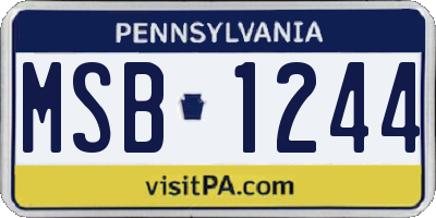 PA license plate MSB1244