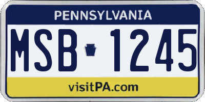 PA license plate MSB1245
