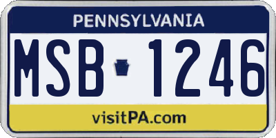 PA license plate MSB1246
