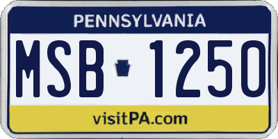PA license plate MSB1250
