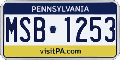 PA license plate MSB1253