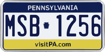 PA license plate MSB1256