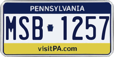 PA license plate MSB1257
