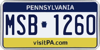 PA license plate MSB1260