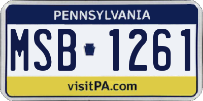 PA license plate MSB1261