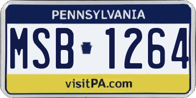 PA license plate MSB1264