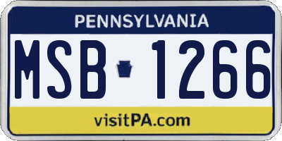 PA license plate MSB1266