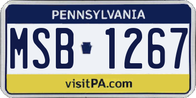 PA license plate MSB1267