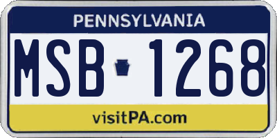 PA license plate MSB1268