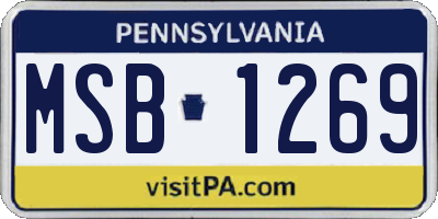 PA license plate MSB1269