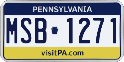 PA license plate MSB1271