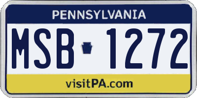 PA license plate MSB1272