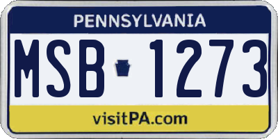 PA license plate MSB1273