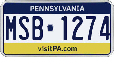 PA license plate MSB1274