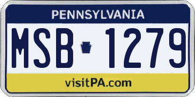 PA license plate MSB1279