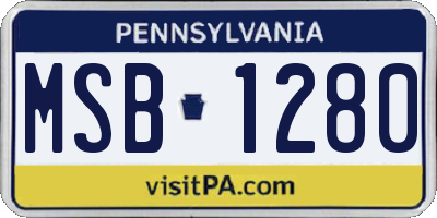 PA license plate MSB1280
